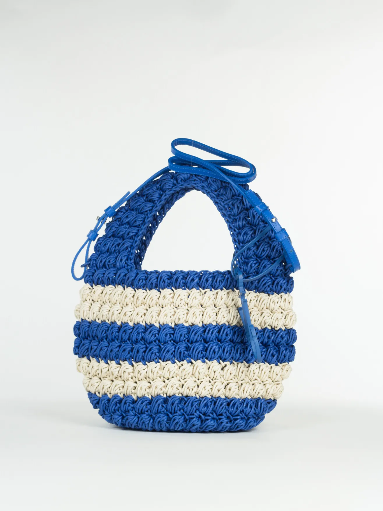 JW ANDERSON Borse A Mano<BORSA POPCORN BASKET SMALL Bianco, Blu