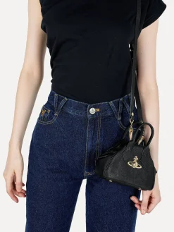 VIVIENNE WESTWOOD Borse A Mano<BORSA SAFFIANO MINI YASMINE Giallo, Nero