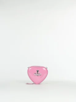 VIVIENNE WESTWOOD. Borse A Spalla<BORSA SHINY MINI HEART Grigio, Rosa