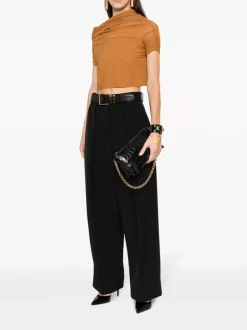 TOM FORD Borse A Spalla<BORSA SHINY SOFT STAMPED CROC CLUTCH Nero
