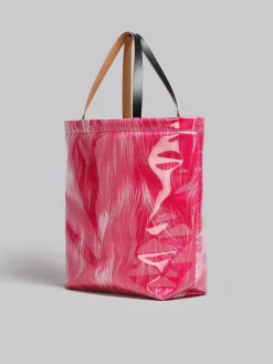 MARNI Borse Shopping<BORSA SHOPPING Bianco, Fuxia