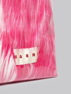 MARNI Borse Shopping<BORSA SHOPPING Bianco, Fuxia