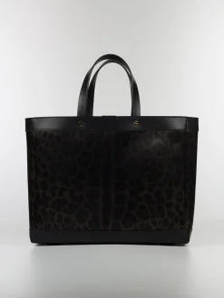 TOM FORD Borse Shopping<BORSA SHOPPING ANIMALIER SMALL Marrone, Nero