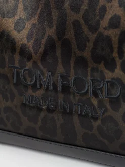 TOM FORD Borse Shopping<BORSA SHOPPING ANIMALIER SMALL Marrone, Nero