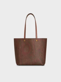 ETRO Borse Shopping<BORSA SHOPPING ESSENTIAL M Marrone, Nero, Rosso, Verde