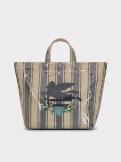 ETRO Borse|Borse Shopping<BORSA SHOPPING SOFT TROTTER L CANVAS UNISEX Beige, Grigio