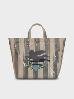 ETRO Borse|Borse Shopping<BORSA SHOPPING SOFT TROTTER L CANVAS UNISEX Beige, Grigio