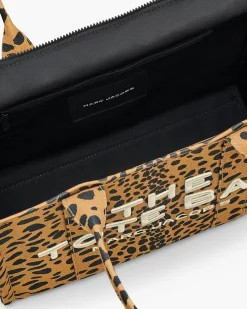 MARC JACOBS Borse Shopping<BORSA THE CHEETAH CANVAS LARGE TOTE Beige, Nero