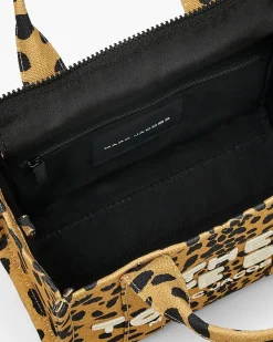 MARC JACOBS Borse A Mano<BORSA THE CHEETAH CANVAS SMALL TOTE Beige, Nero