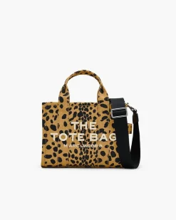 MARC JACOBS Borse A Mano<BORSA THE CHEETAH CANVAS SMALL TOTE Beige, Nero
