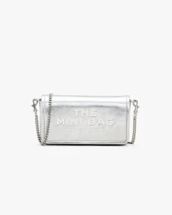 MARC JACOBS Borse A Mano<BORSA THE METALLIC LEATHER CHAIN MINI Grigio