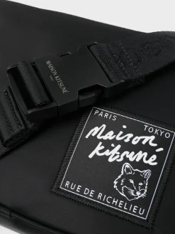 MAISON KITSUNE Borse A Spalla<BORSA THE TRAVELLER Bianco, Nero