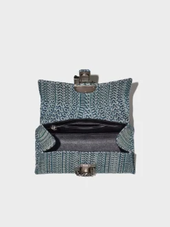 MARC JACOBS Borse A Mano<BORSA TOP HANDLE THE WASHED MONOGRAM DENIM ST. MARC Grigio, Verde