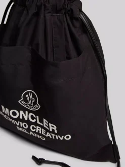 MONCLER Borse<BORSA TOTE CON COULISSE AQ Bianco, Nero