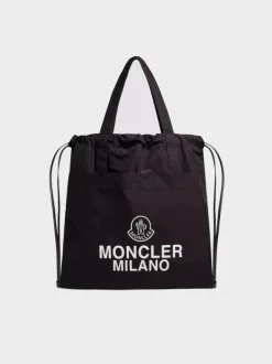 MONCLER Borse<BORSA TOTE CON COULISSE AQ Bianco, Nero