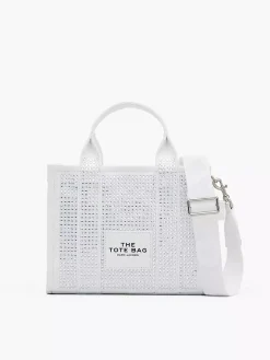 MARC JACOBS Borse A Mano<BORSA TOTE THE CRYSTAL CANVAS SMALL Bianco