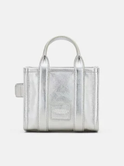 MARC JACOBS Borse A Mano<BORSA TOTE THE METALLIC LEATHER Grigio