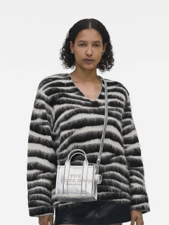 MARC JACOBS Borse A Mano<BORSA TOTE THE METALLIC LEATHER Grigio