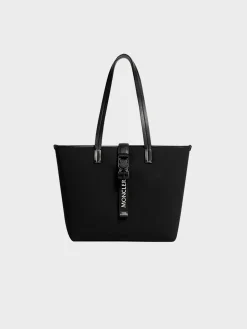 MONCLER Borse Shopping<BORSA TOTE TRICK Bianco, Nero