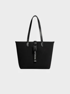 MONCLER Borse Shopping<BORSA TOTE TRICK Bianco, Nero