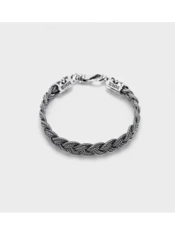 EMANUELE BICOCCHI Bracciali<BRACCIALE 6-T FLAT BRAIDED BRACELET Grigio