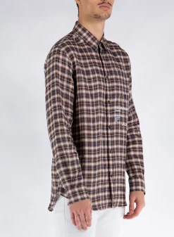 DSQUARED Camicie<CAMICIA Azzurro, Bianco, Marrone, Rosso