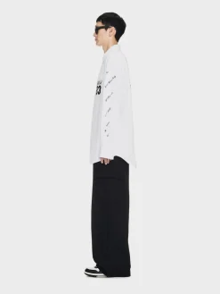 OFF-WHITE Camicie<CAMICIA 23 LOGO HEAVYCOT OVERSHIRT Bianco, Nero