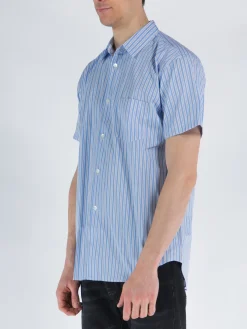 COMME DES GARCONS SHIRT Camicie<CAMICIA A MANICHE CORTE Azzurro, Bianco, Multicolor