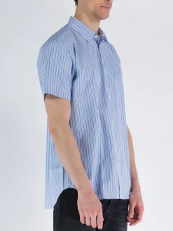 COMME DES GARCONS SHIRT Camicie<CAMICIA A MANICHE CORTE Azzurro, Bianco, Multicolor