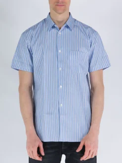 COMME DES GARCONS SHIRT Camicie<CAMICIA A MANICHE CORTE Azzurro, Bianco, Multicolor