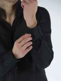 RIVIE Camicie<CAMICIA A MANICHE LUNGHE Nero