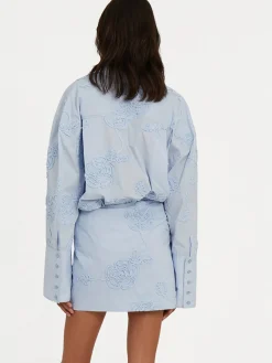 ROTATE BIRGER CHRISTENSEN Camicie<CAMICIA A MANICHE LUNGHE FLOREALE Azzurro