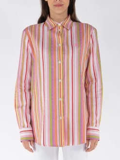 ETRO Camicie<CAMICIA A RIGA Arancione, Bianco, Rosa, Rosso, Verde