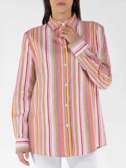 ETRO Camicie<CAMICIA A RIGA Arancione, Bianco, Rosa, Rosso, Verde