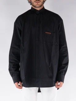 VETEMENTS Camicie<CAMICIA A RIGA CON TASCA Bianco, Nero, Rosso