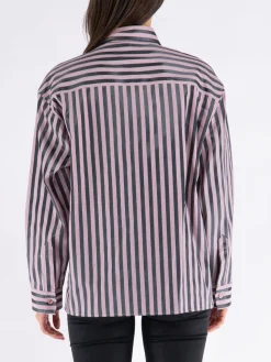 ETRO Camicie<CAMICIA A RIGHE Nero, Rosa
