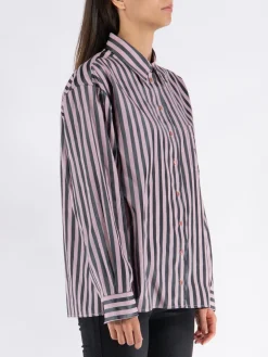 ETRO Camicie<CAMICIA A RIGHE Nero, Rosa
