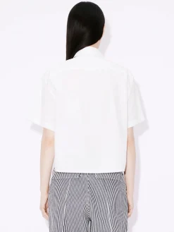 KENZO Camicie<CAMICIA BOKE 2.0 CROPPED Bianco, Nero