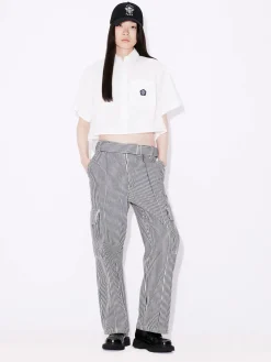 KENZO Camicie<CAMICIA BOKE 2.0 CROPPED Bianco, Nero