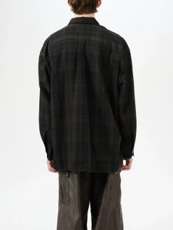 OUR LEGACY Camicie<CAMICIA BORROWED Marrone, Nero