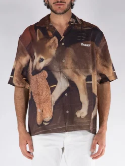 FUCT. Camicie<CAMICIA CAMP ALL OVER Marrone
