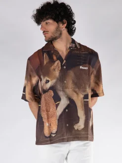 FUCT. Camicie<CAMICIA CAMP ALL OVER Marrone