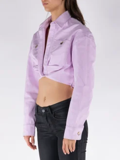 OFF-WHITE Camicie<CAMICIA CARGO CROPPED TWIST-FRONT Rosa