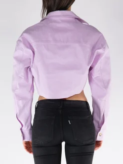 OFF-WHITE Camicie<CAMICIA CARGO CROPPED TWIST-FRONT Rosa