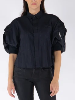 SACAI Camicie<CAMICIA CHALK STRIPE Blu