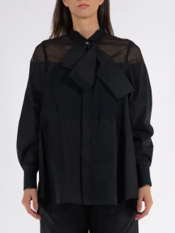 Camicie<CAMICIACHIFFONMIXCOTTONPOPLIN Nero