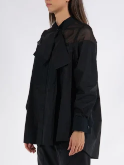 Camicie<CAMICIACHIFFONMIXCOTTONPOPLIN Nero