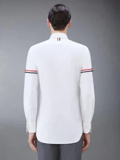 THOM BROWNE Camicie<CAMICIA CLASSIC LONG SLEEVE BUTTON DOWN POINT Bianco