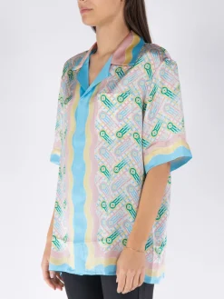 CASABLANCA Camicie<CAMICIA CUBAN COLLAR Azzurro, Giallo, Rosa