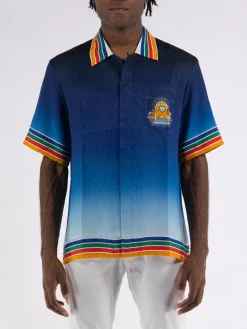 CASABLANCA Camicie<CAMICIA CUBAN COLLAR Arancione, Azzurro, Blu